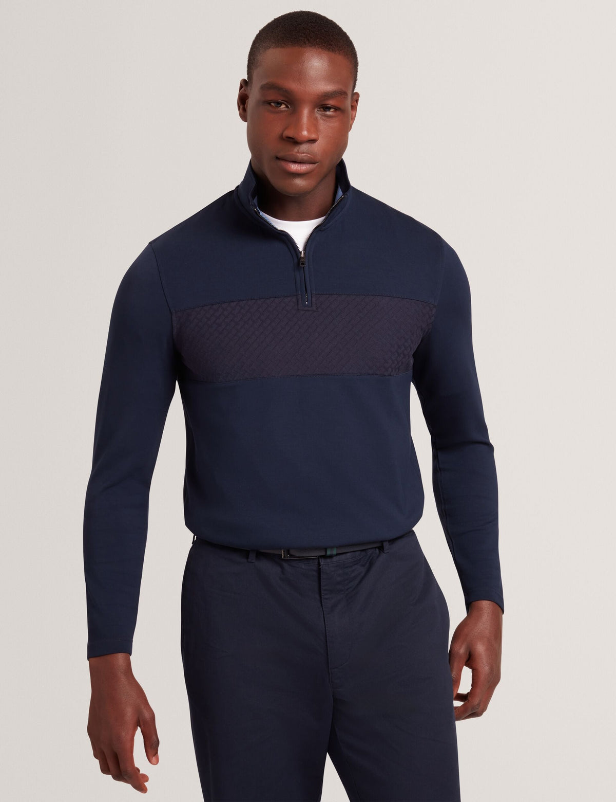 Men SIMONEAO - Textured Panel Half-Zip Modal Sweatshirt - Ted Baker