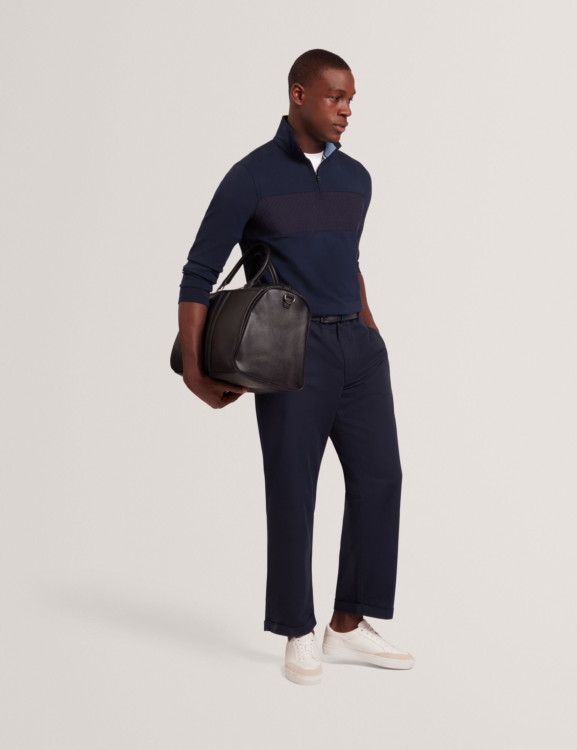 Men SIMONEAO - Textured Panel Half-Zip Modal Sweatshirt - Ted Baker