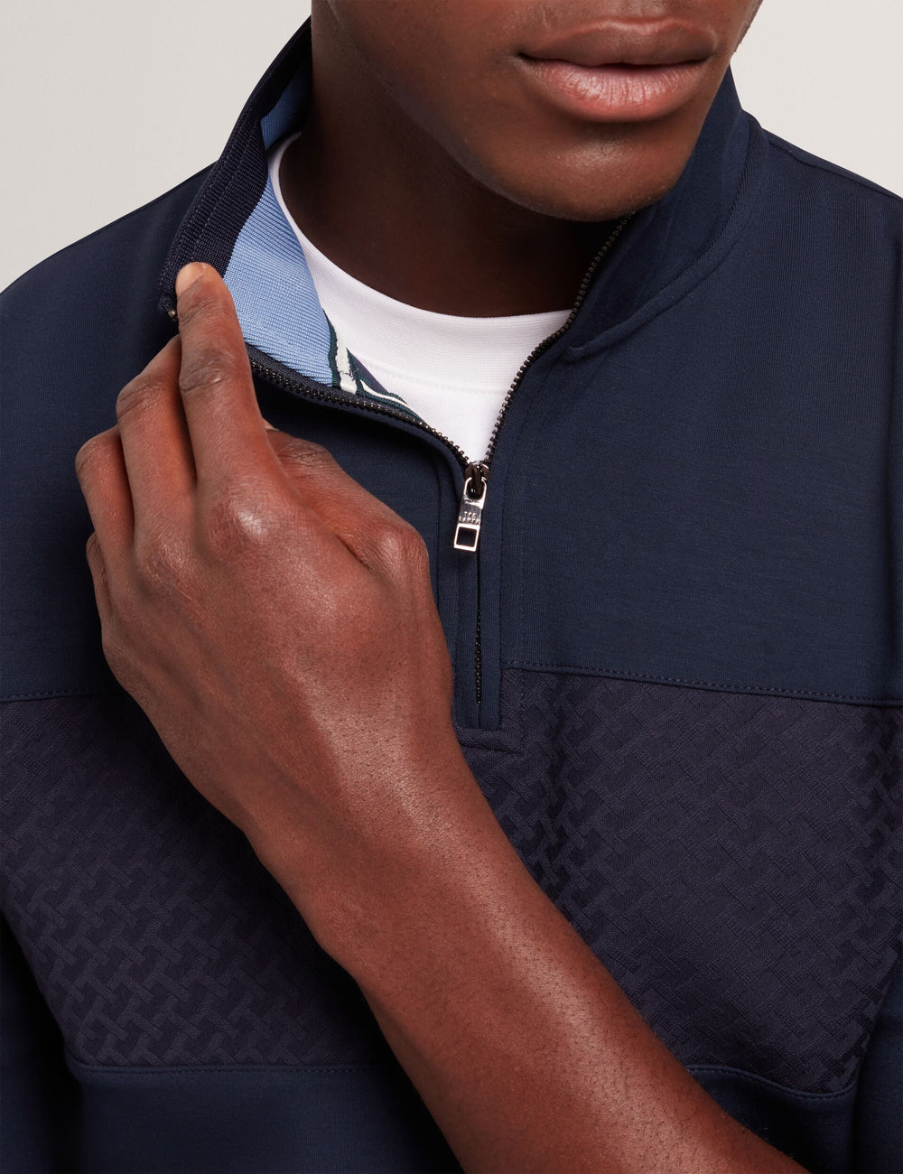 Men SIMONEAO - Textured Panel Half-Zip Modal Sweatshirt - Ted Baker