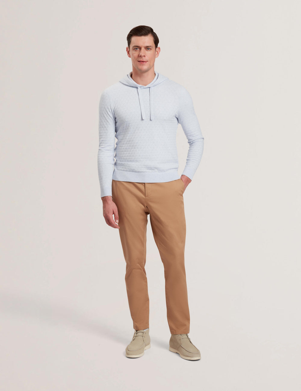 Men LOULAR - Textured T Knit Wool Blend Hoodie - Ted Baker