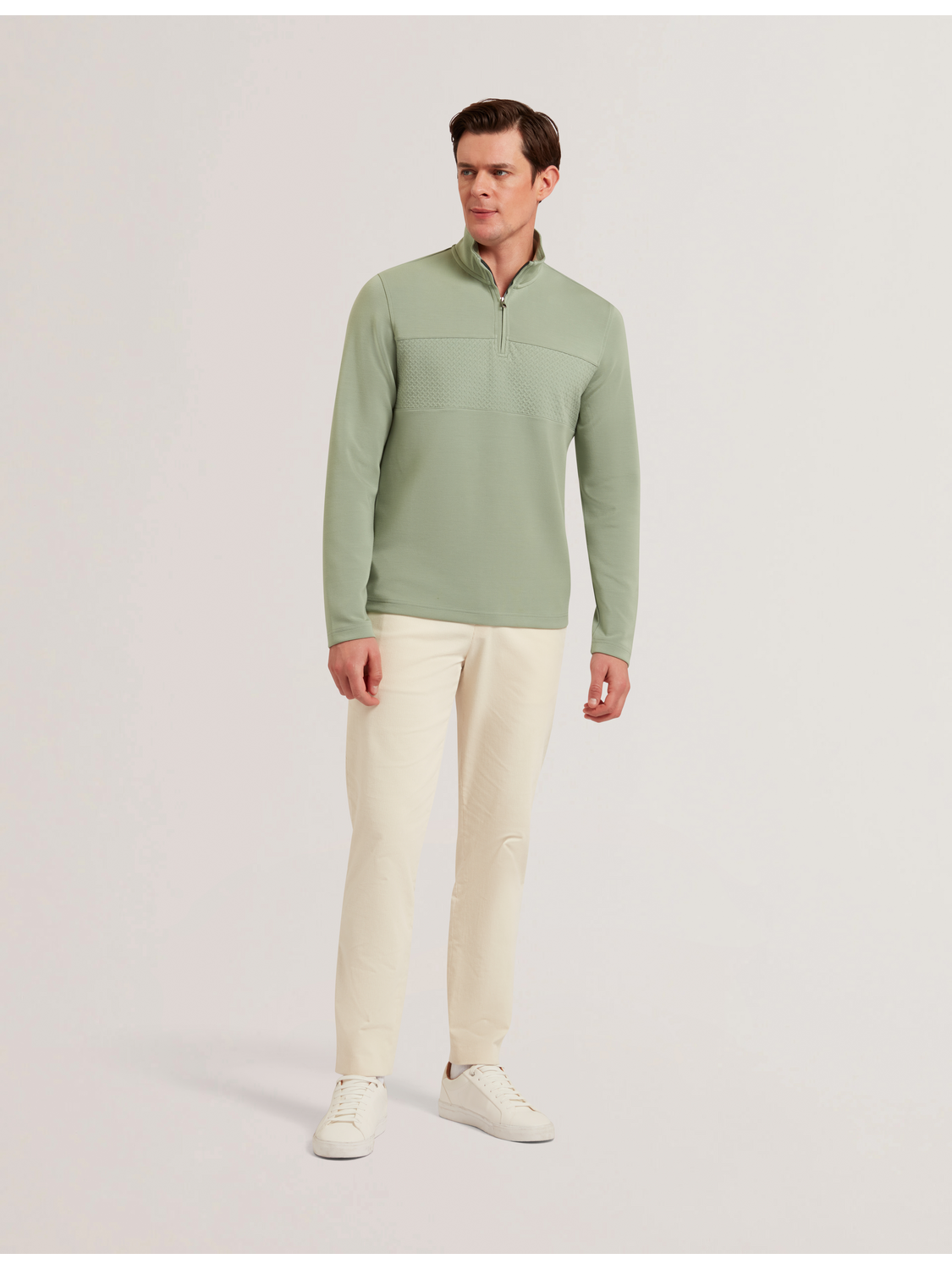 Men SIMONEA - Textured Panel Half-Zip Modal Sweatshirt - Ted Baker