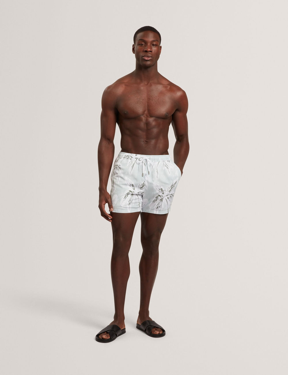 Men VERDES Palm Print Mid-Length Swim Shorts - Ted Baker