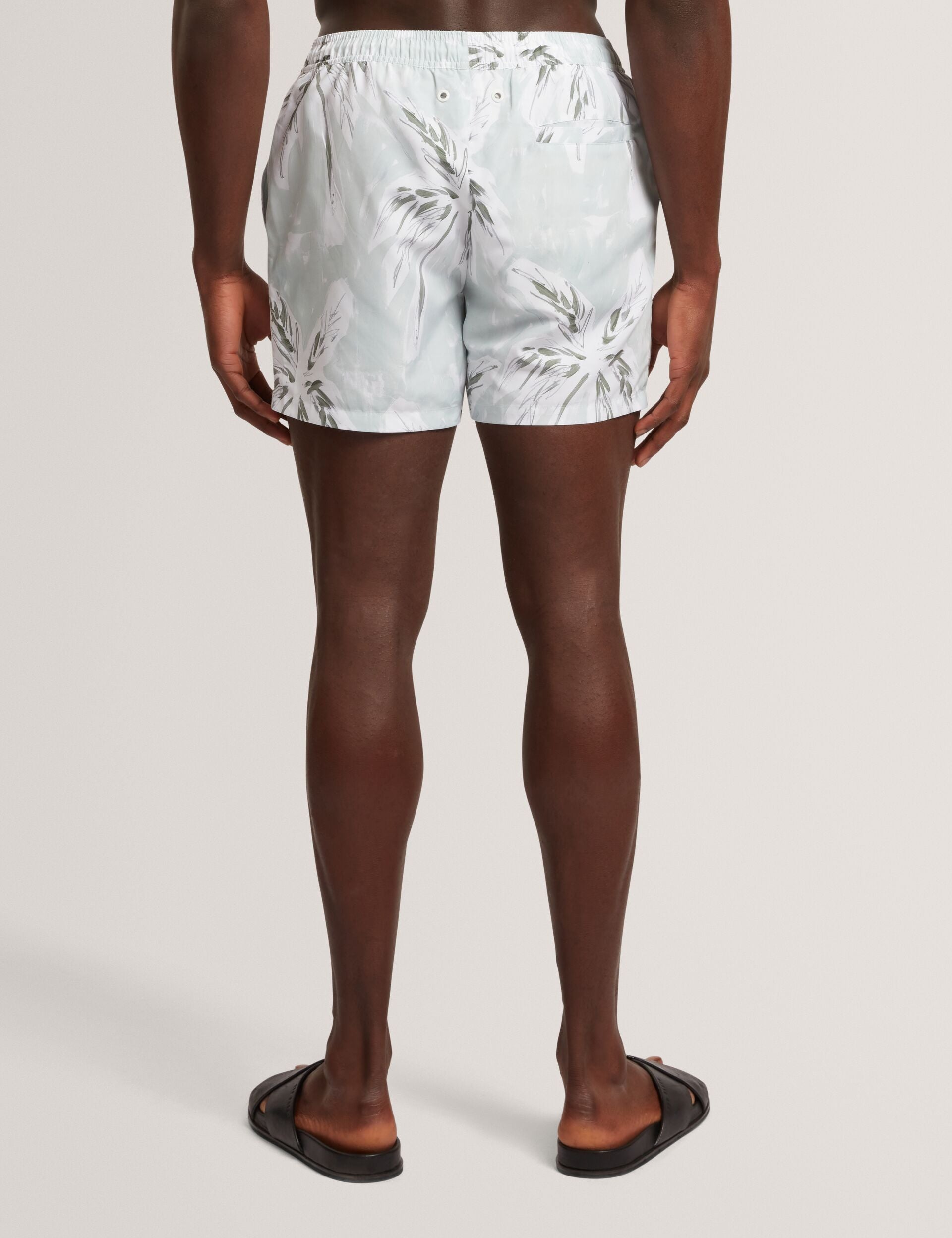 Men VERDES Palm Print Mid-Length Swim Shorts - Ted Baker