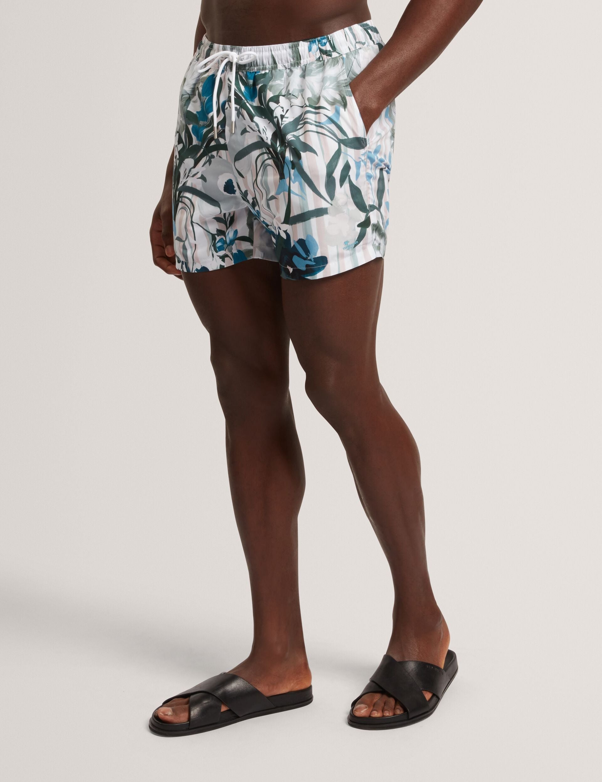 Men PALMDLE Floral Stripe Elasticated Swim Shorts - Ted Baker