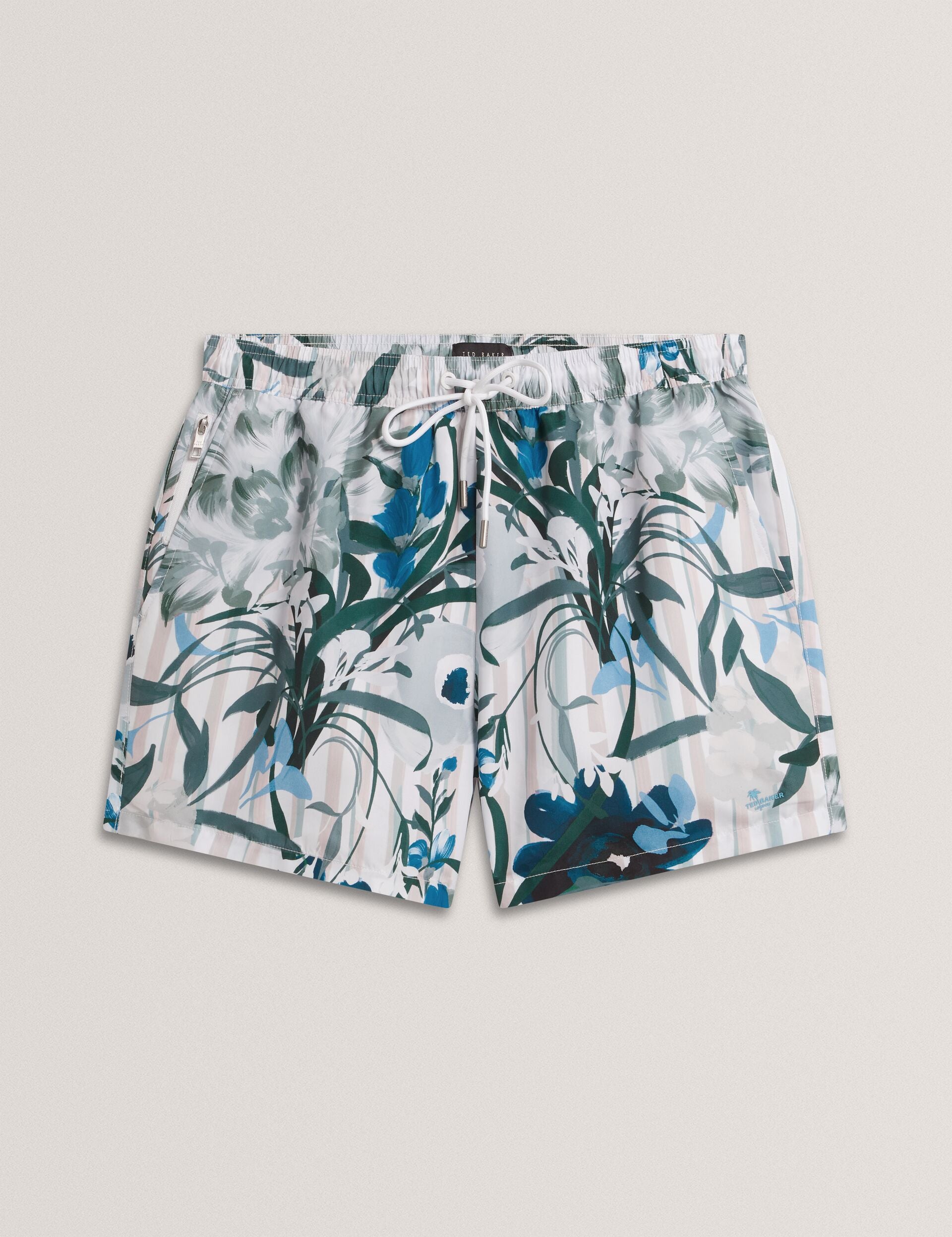 Men PALMDLE Floral Stripe Elasticated Swim Shorts - Ted Baker