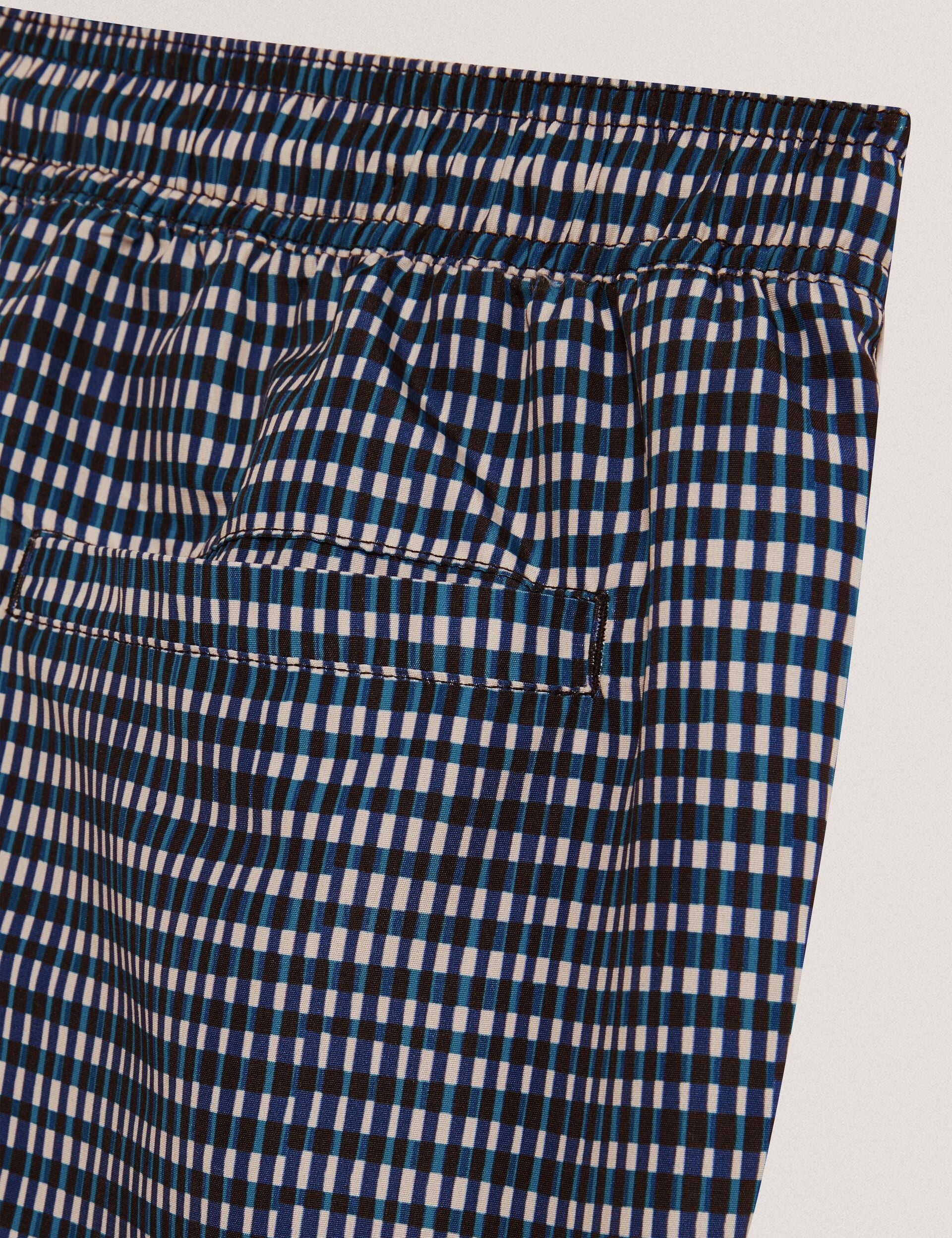 Men COMPTEN Blurred Check Mid-Length Swim Shorts - Ted Baker