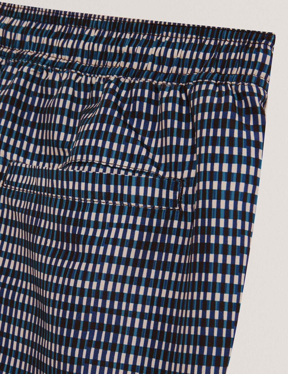 Men COMPTEN Blurred Check Mid-Length Swim Shorts - Ted Baker