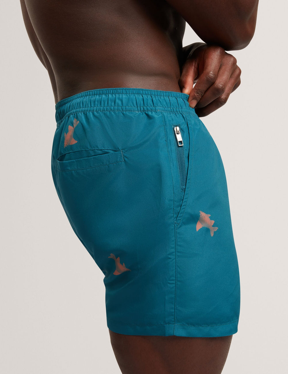 Men BRENTWD Goldfish Print Drawstring Swim Shorts - Ted Baker