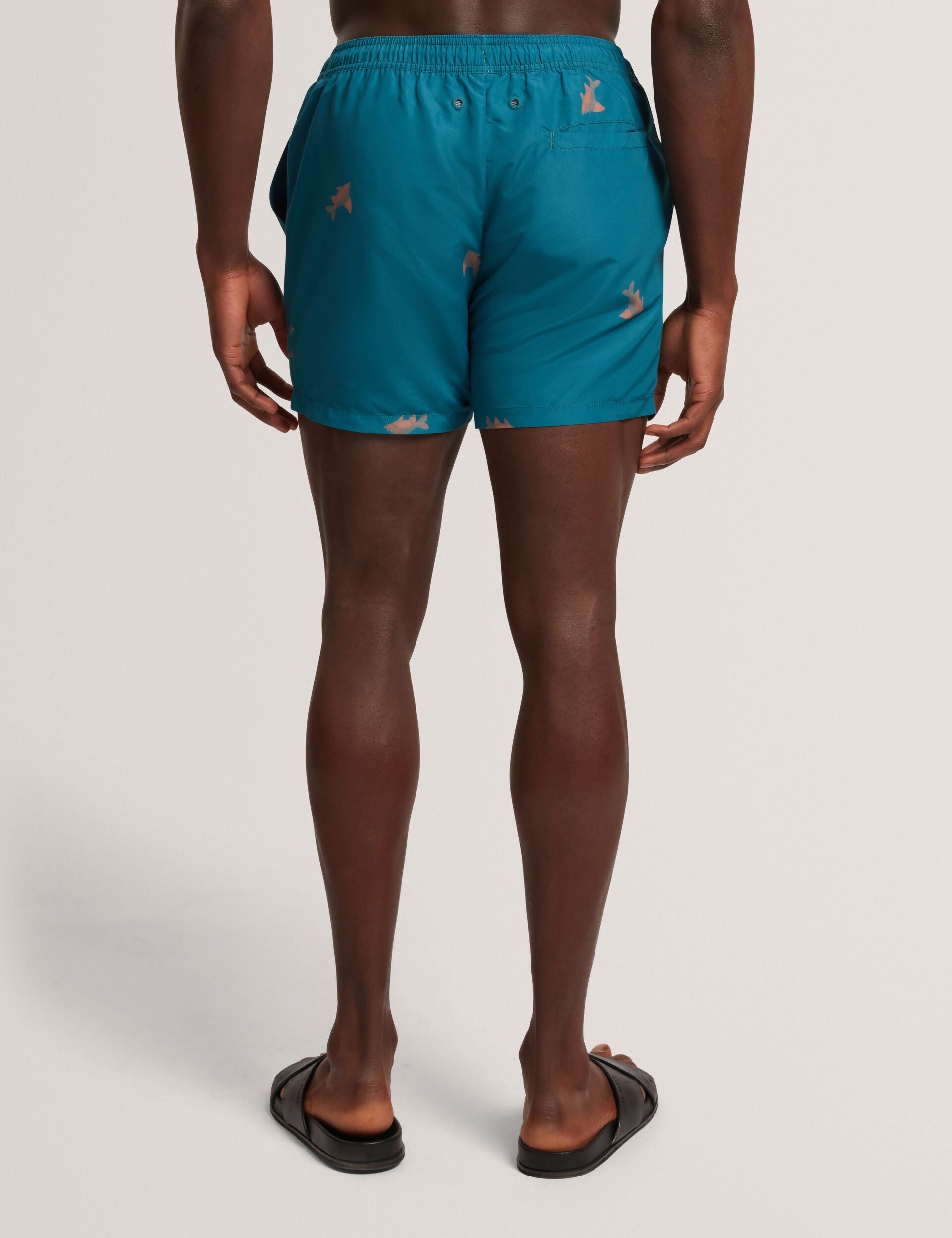 Men BRENTWD Goldfish Print Drawstring Swim Shorts - Ted Baker