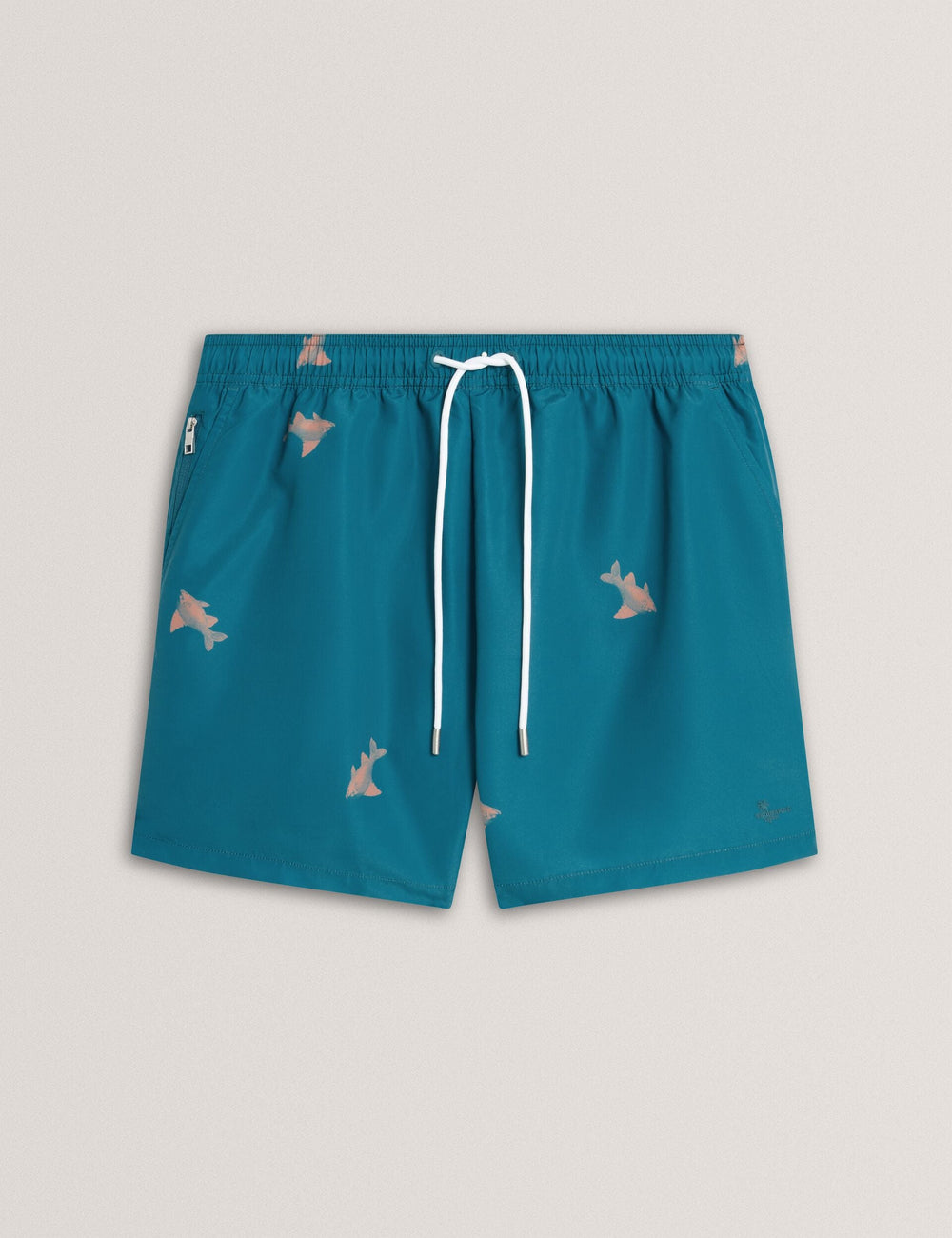 Men BRENTWD Goldfish Print Drawstring Swim Shorts - Ted Baker