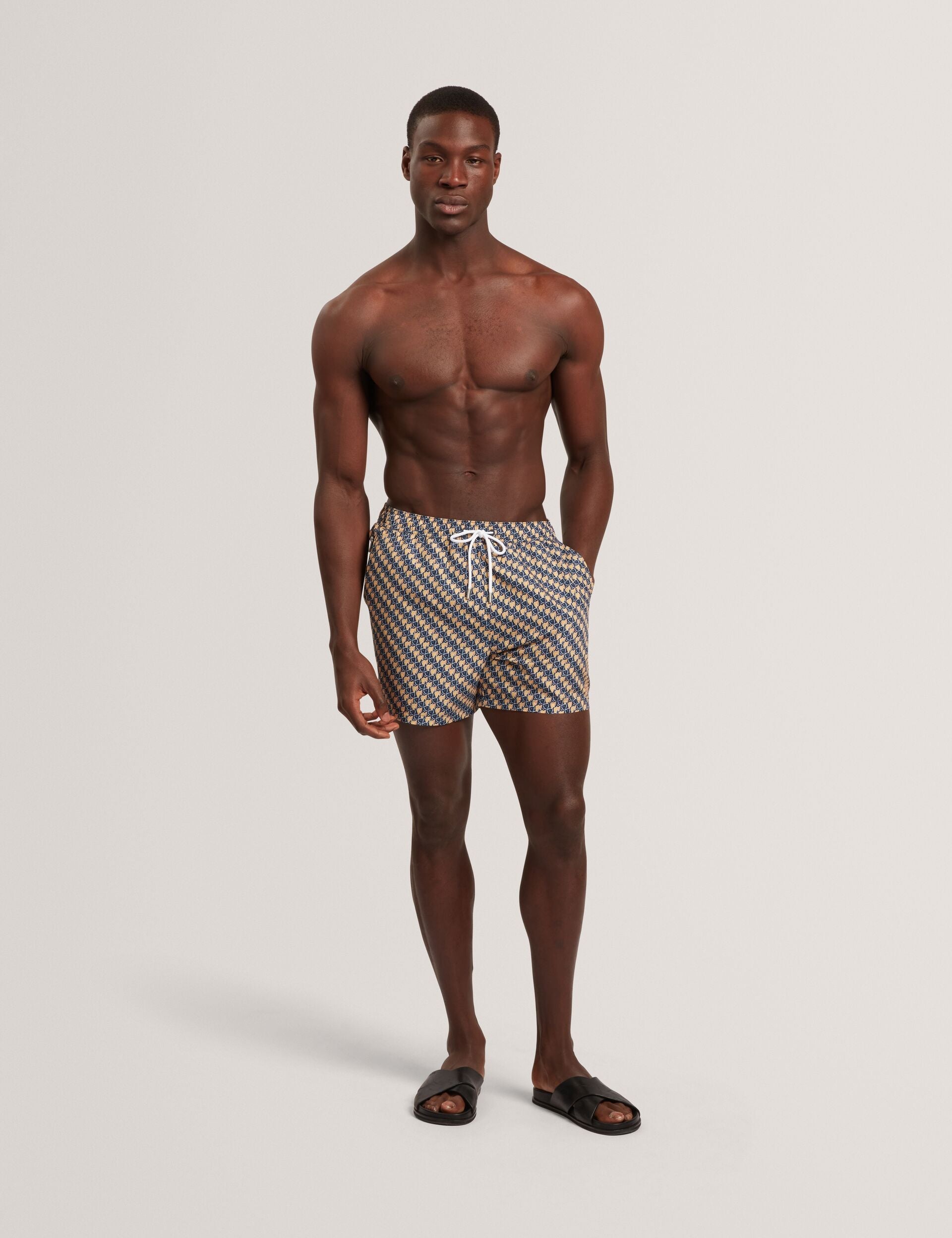 Men GLENDLE Goldfish Geometric Print Swim Shorts - Ted Baker