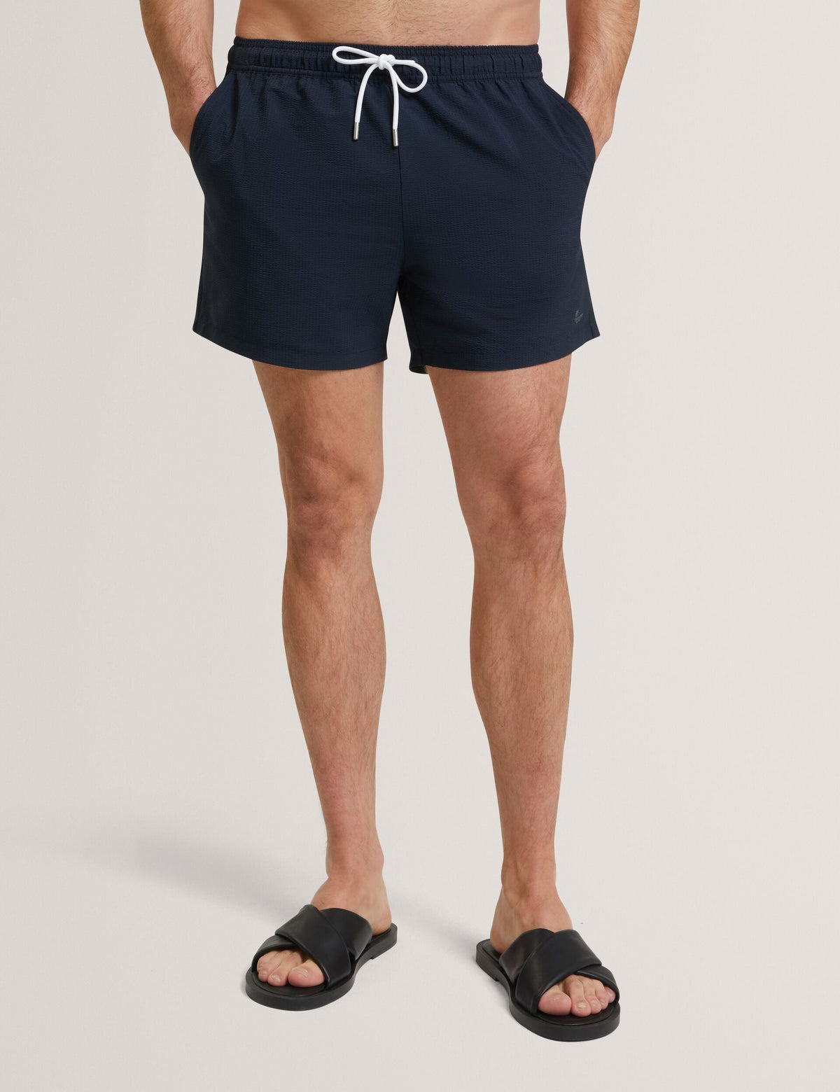 Men HEFFNER Seersucker Mid-Length Swim Shorts - Ted Baker