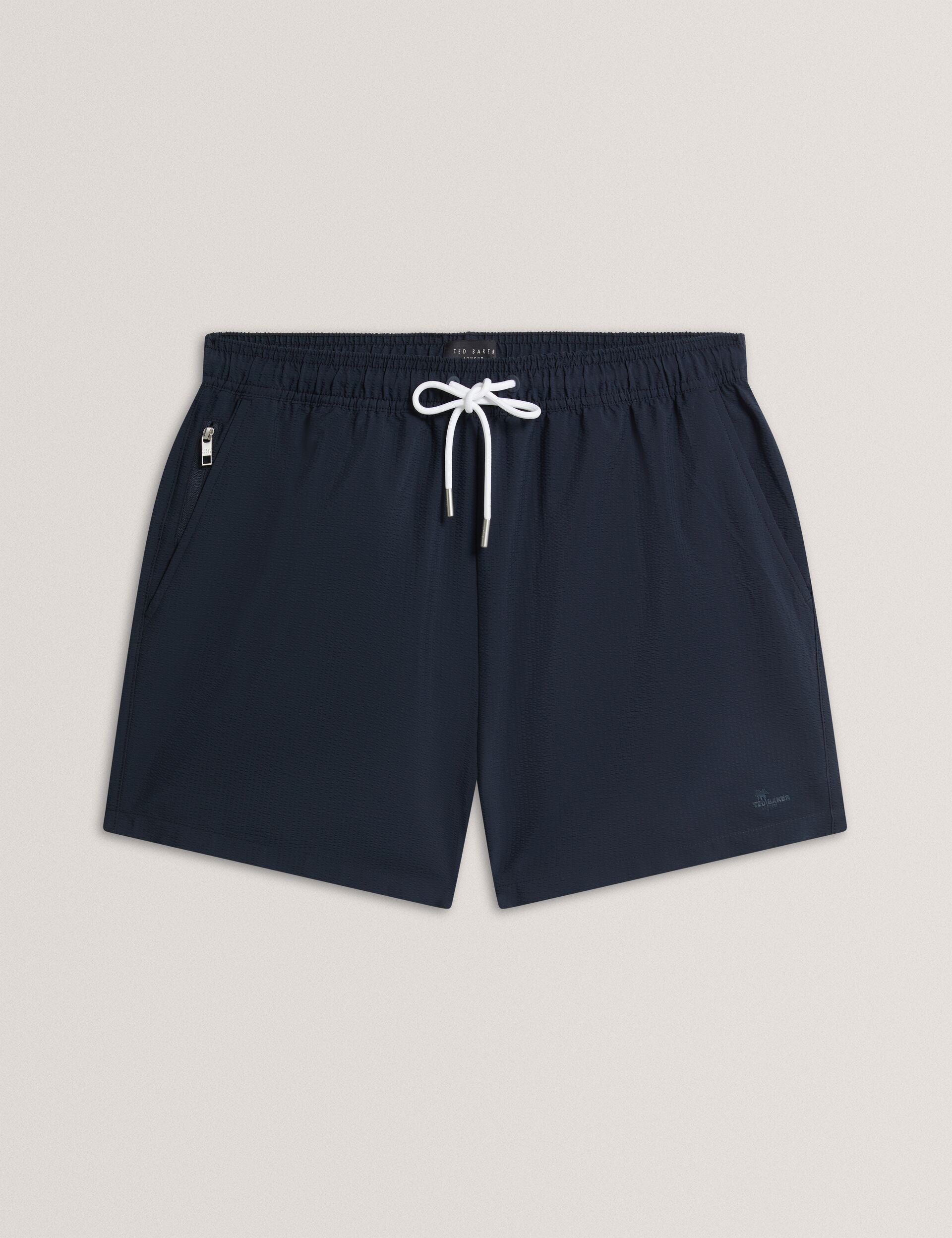 Men HEFFNER Seersucker Mid-Length Swim Shorts - Ted Baker