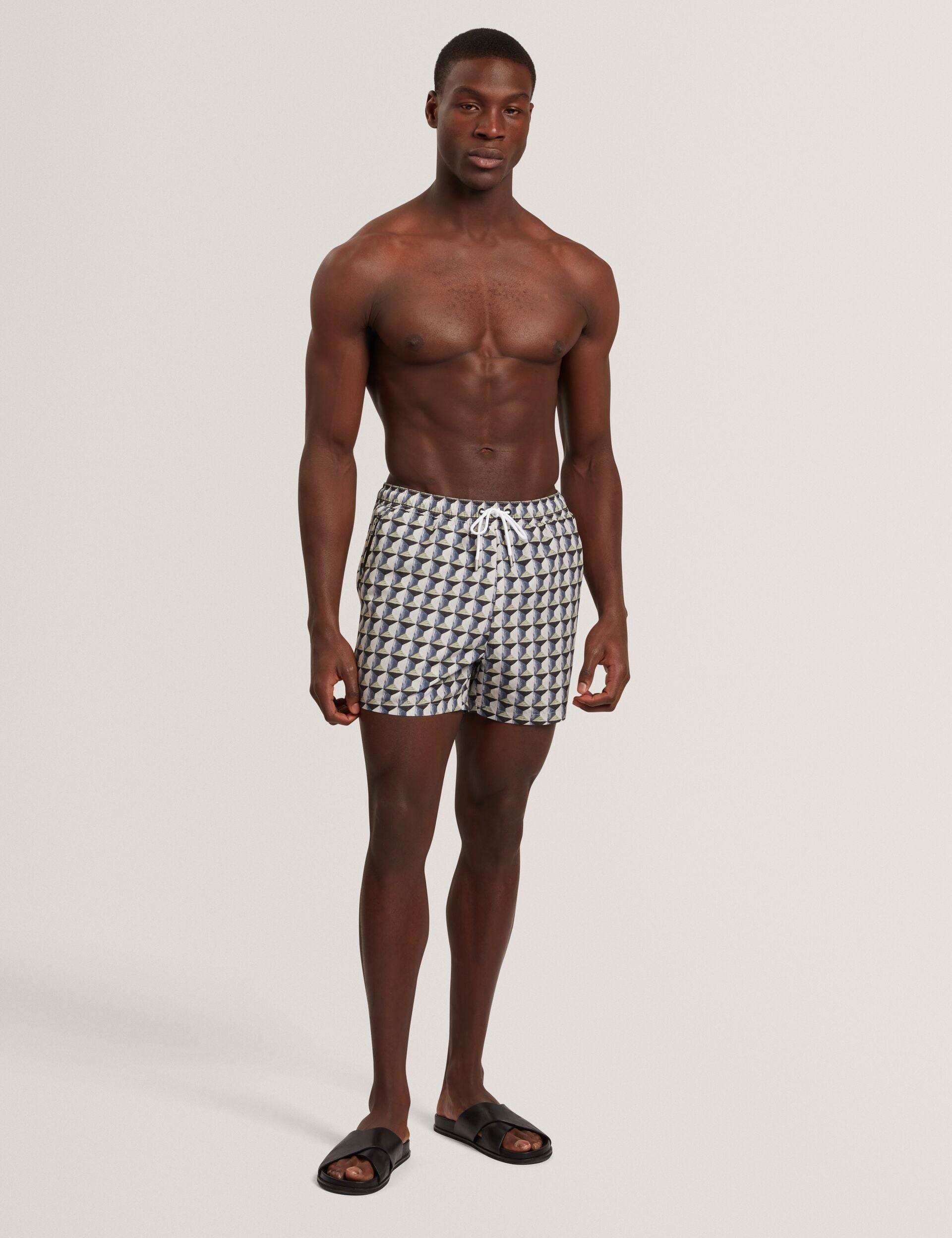 Men BELAIRE Retro Geo Drawstring Swim Shorts - Ted Baker