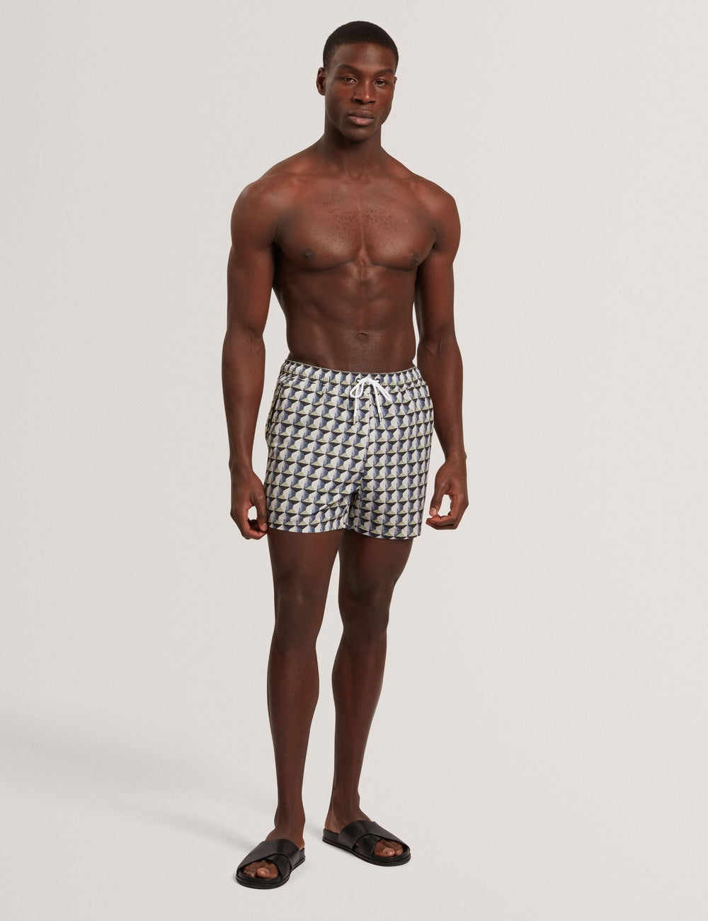 Men BELAIRE Retro Geo Drawstring Swim Shorts - Ted Baker