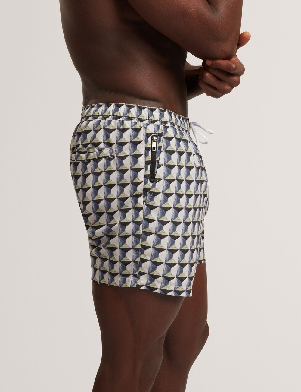 Men BELAIRE Retro Geo Drawstring Swim Shorts - Ted Baker
