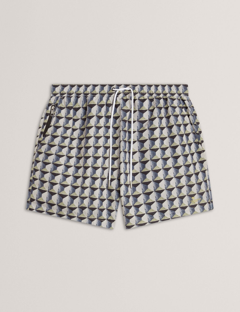 Men BELAIRE Retro Geo Drawstring Swim Shorts - Ted Baker