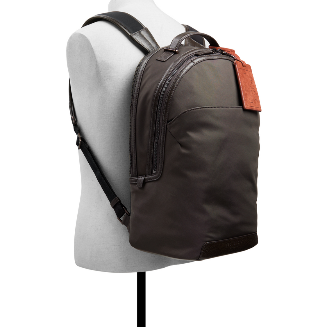 Men XADEN - Nylon Leather Trim Double Zip Backpack - Ted Baker
