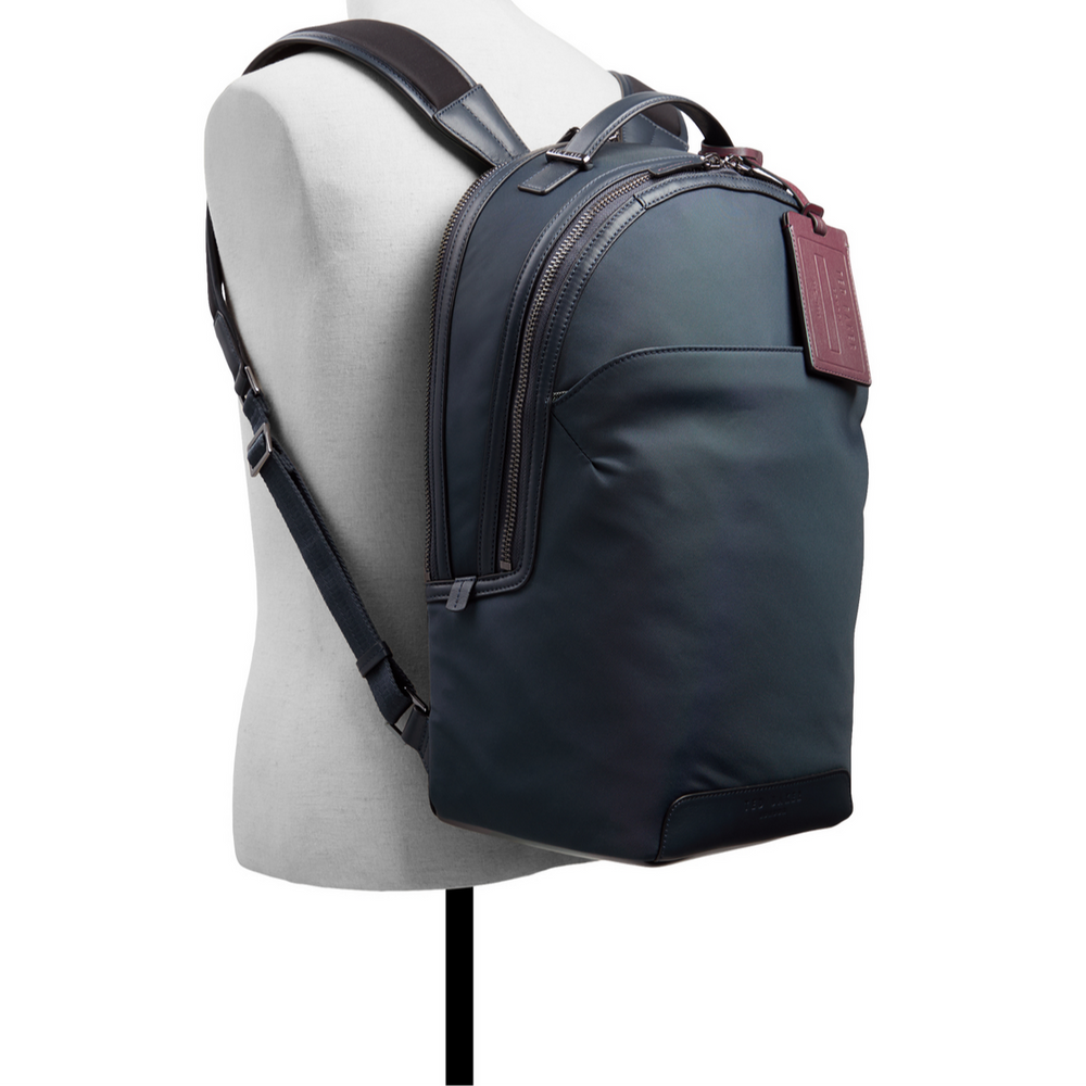 Men XADEN - Nylon Leather Trim Double Zip Backpack - Ted Baker