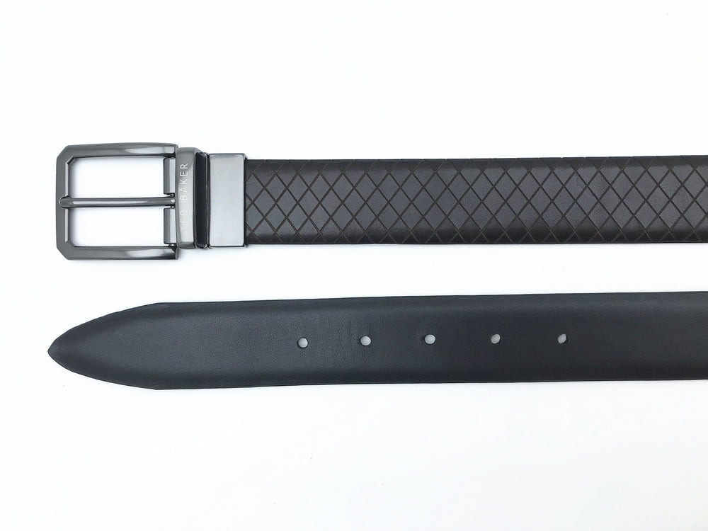 Men DIAMOND EMBOSSED BELT – Brown - Ted Baker