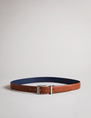 Men KARMER - Tan Reversible Polished Leather Belt - Ted Baker