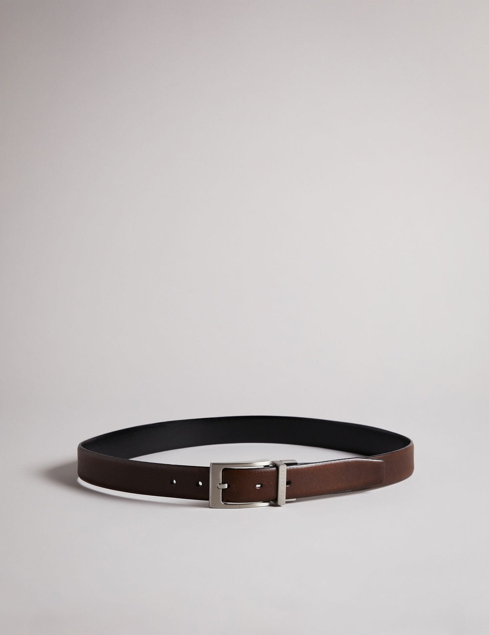 Men KARMER - Brown Reversible Polished Leather Belt - Ted Baker