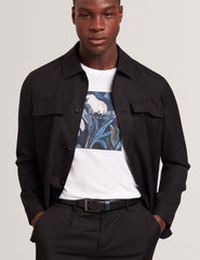 Men KENDON - Grained Leather Belt With Striped Loop - Ted Baker