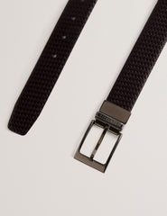 Men WAIDE - Woven Texture Leather Belt - Ted Baker