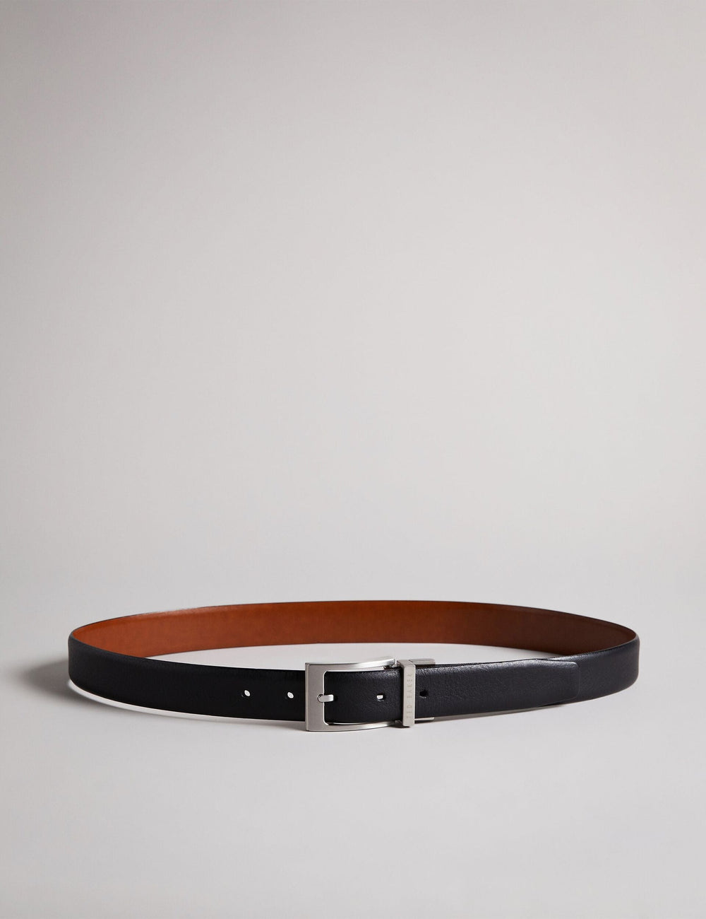 Men KARMER - Black Reversible Polished Leather Belt - Ted Baker