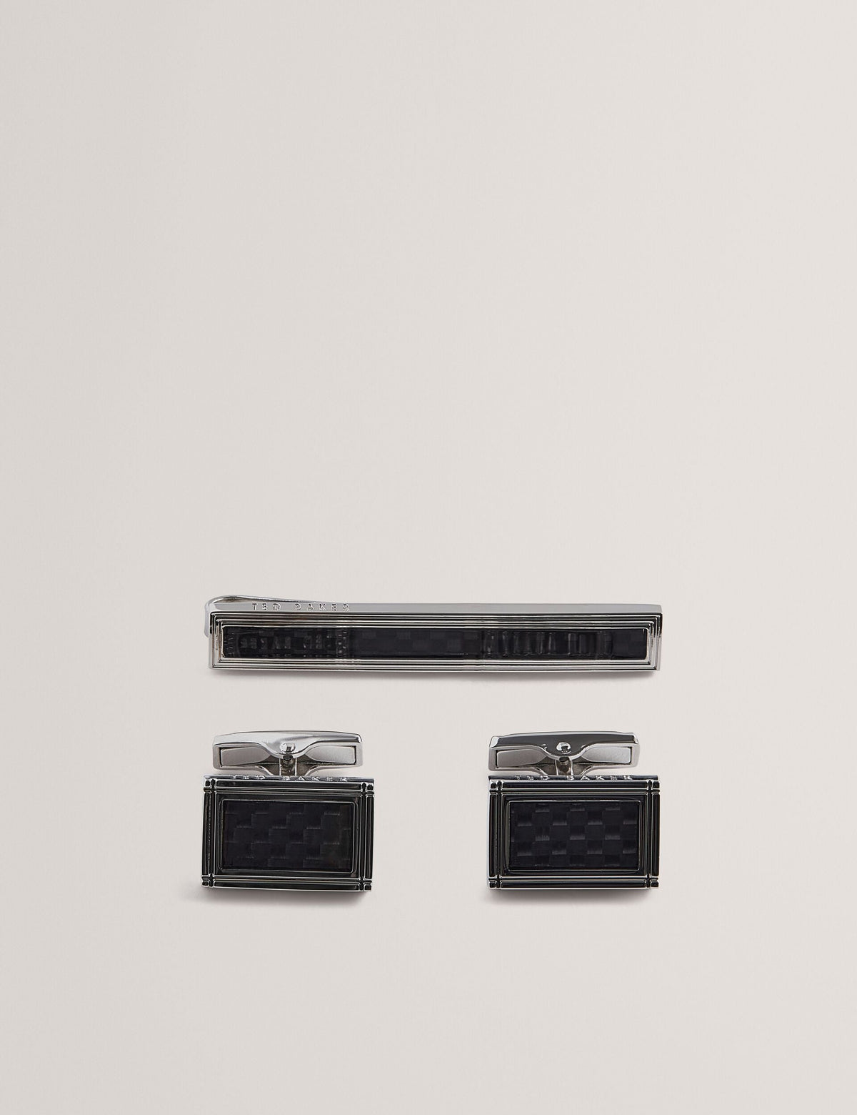 Men CARMONT - Carbon Cufflink And Tie Clip Set - Ted Baker