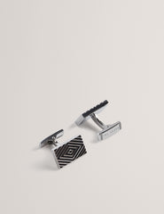Men DIAMONT - Engraved Diamond Pattern Cufflinks - Ted Baker