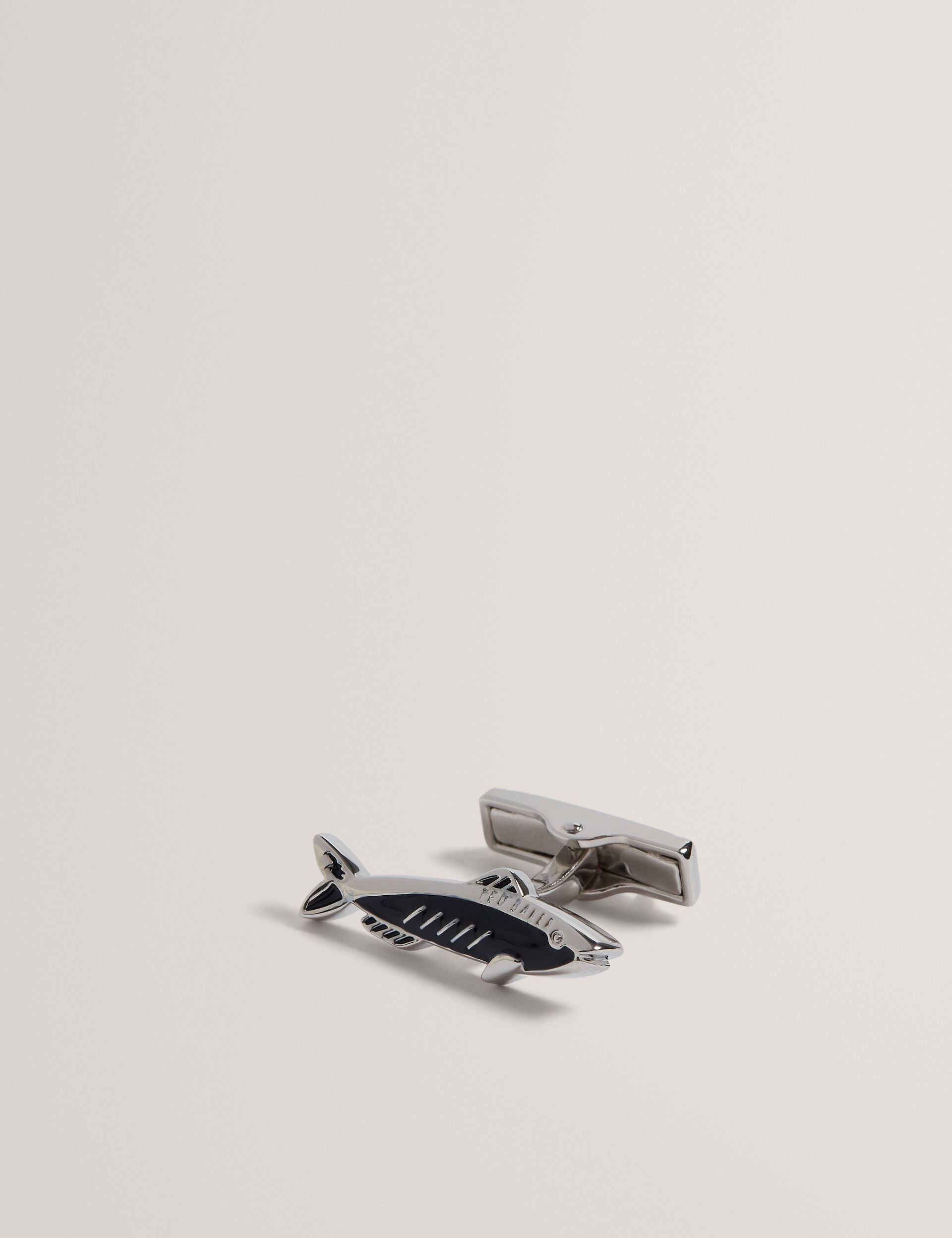 Men KIPPER - Fish Shape Branded Metal Cufflinks - Ted Baker