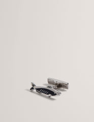 Men KIPPER - Fish Shape Branded Metal Cufflinks - Ted Baker