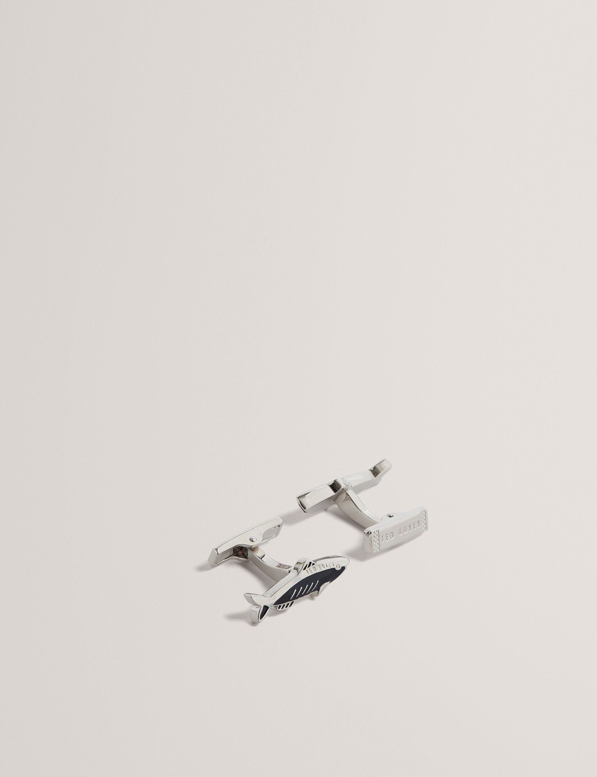 Men KIPPER - Fish Shape Branded Metal Cufflinks - Ted Baker