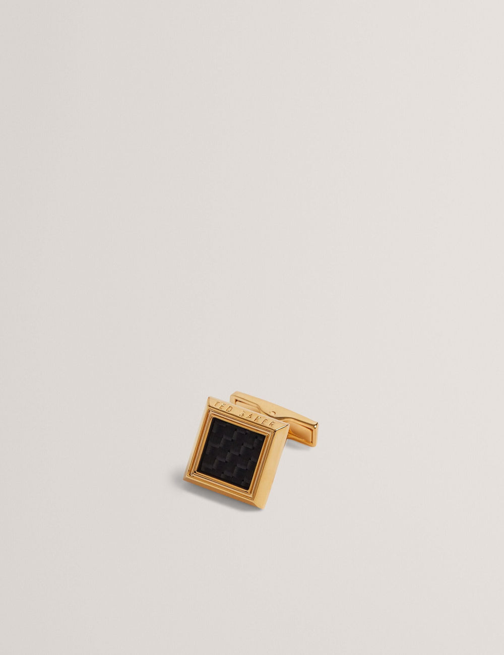 Men CARDER - Carbon Fibre Centre Square Cufflinks - Ted Baker