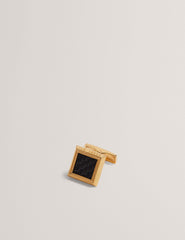 Men CARDER - Carbon Fibre Centre Square Cufflinks - Ted Baker