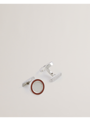 Men RAYLAN - Colour Border Branded Round Cufflinks - Ted Baker