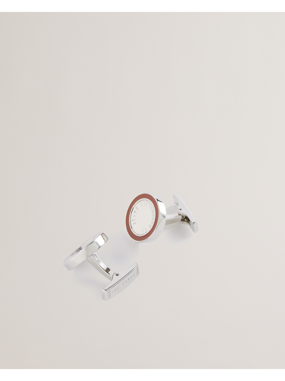 Men RAYLAN - Colour Border Branded Round Cufflinks - Ted Baker