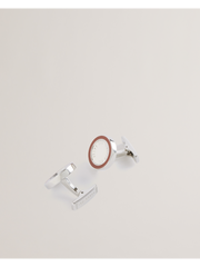 Men RAYLAN - Colour Border Branded Round Cufflinks - Ted Baker