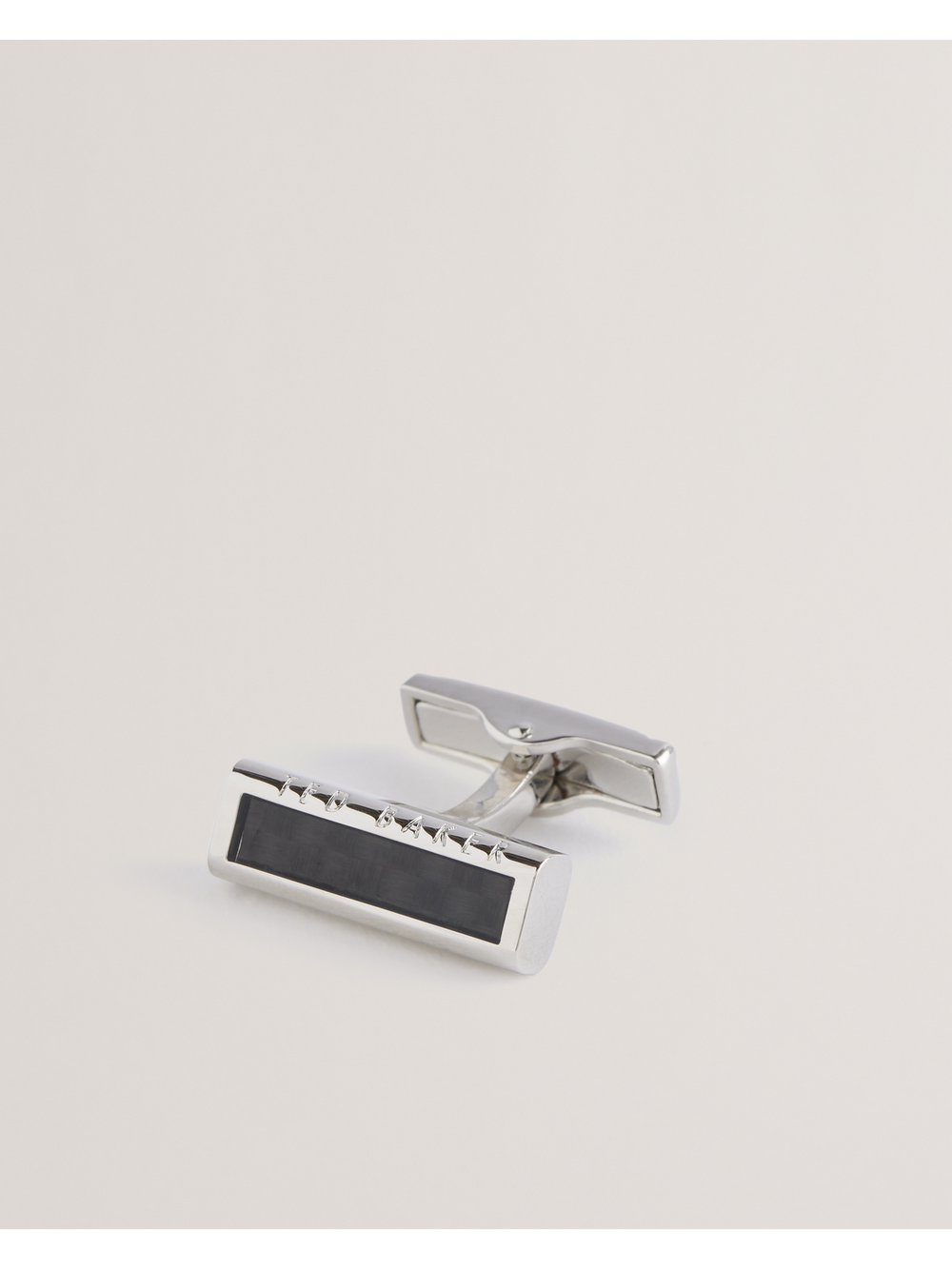 Men CARBIE - Carbon Fibre Bar Metal Cufflinks - Ted Baker