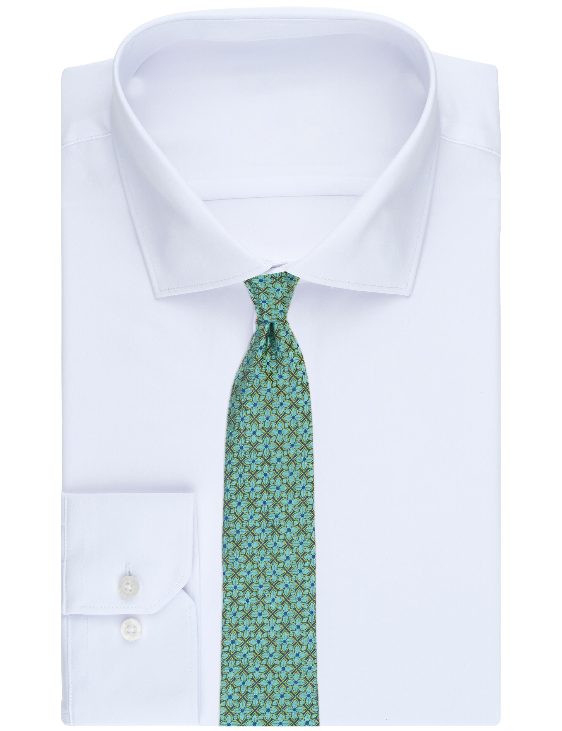Men WRIGHTT Floral Tile Print Silk Tie - Ted Baker