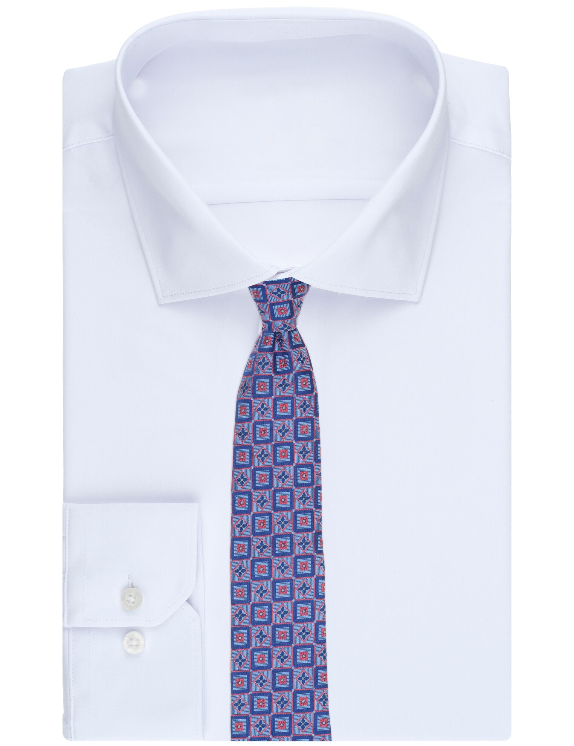 Men WINKLY Geometric Tile Print Silk Tie - Ted Baker