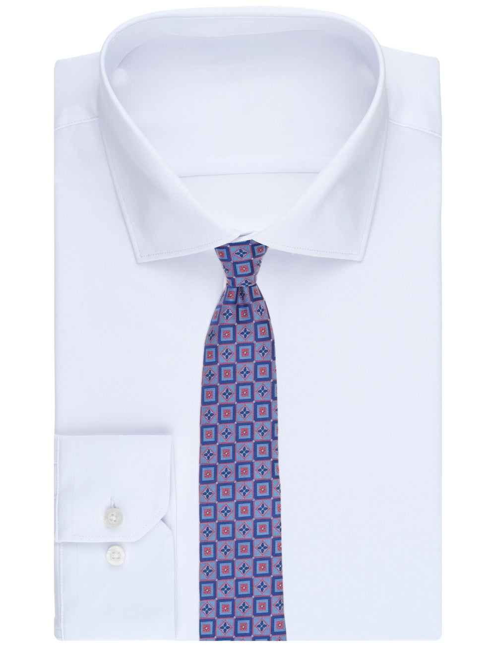 Men WINKLY Geometric Tile Print Silk Tie - Ted Baker