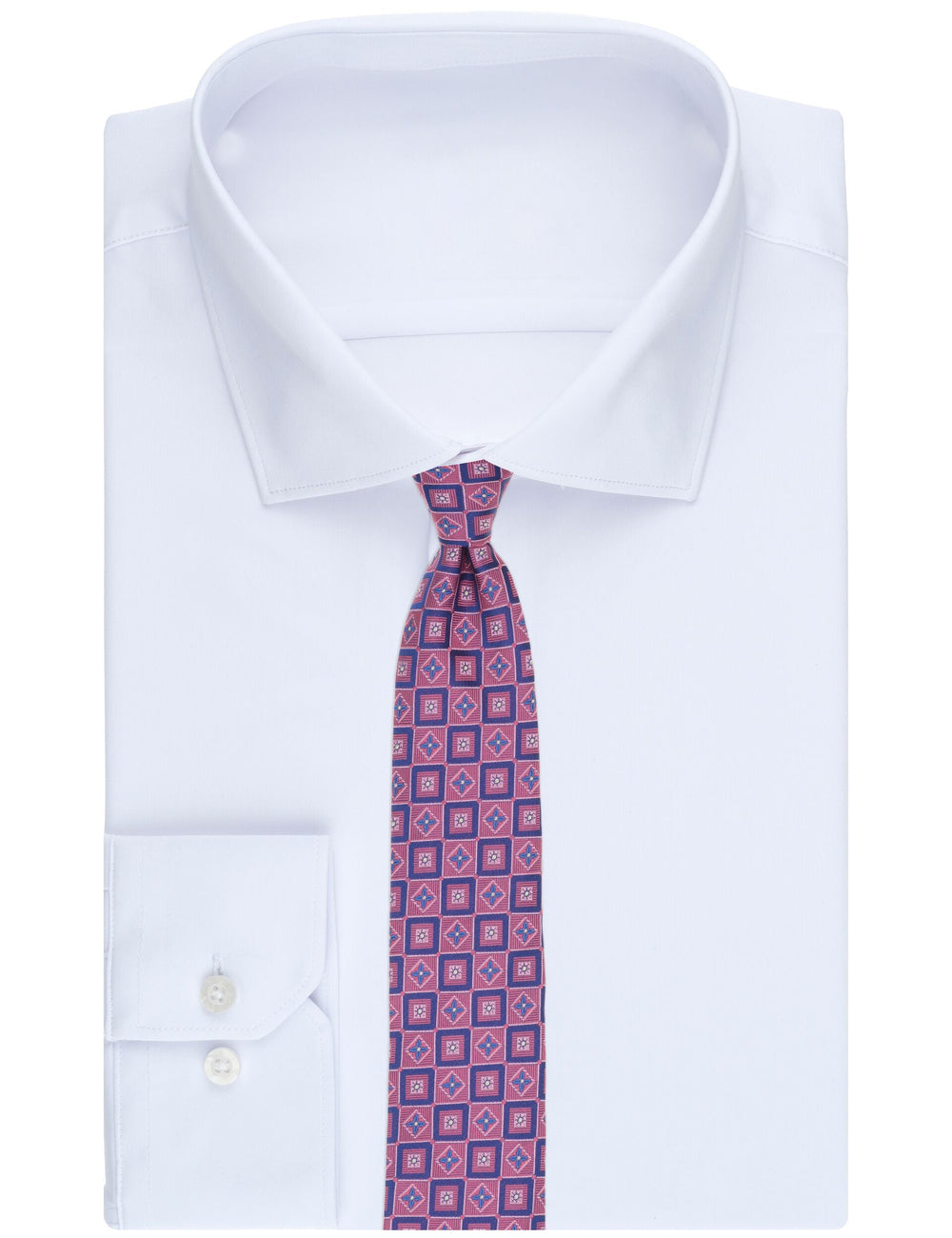 Men WINKLY Geometric Tile Print Silk Tie - Ted Baker