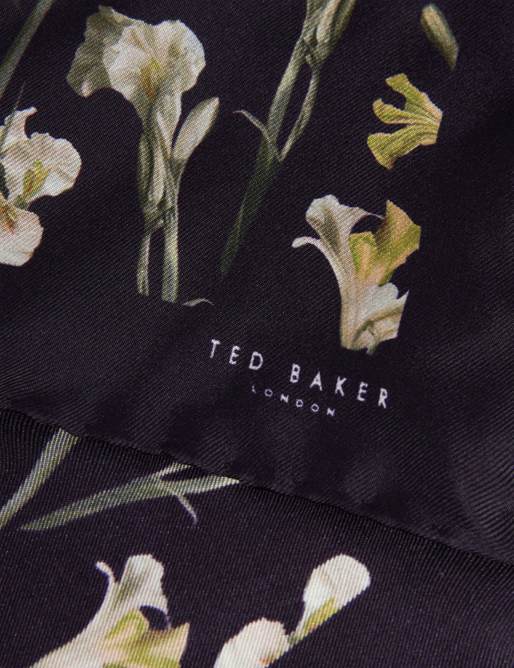 Men FRINTOP - Orchid Floral Print Silk Pocket Square - Ted Baker