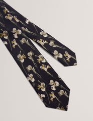 Men FRINTON - Orchid Floral Print Silk Tie - Ted Baker