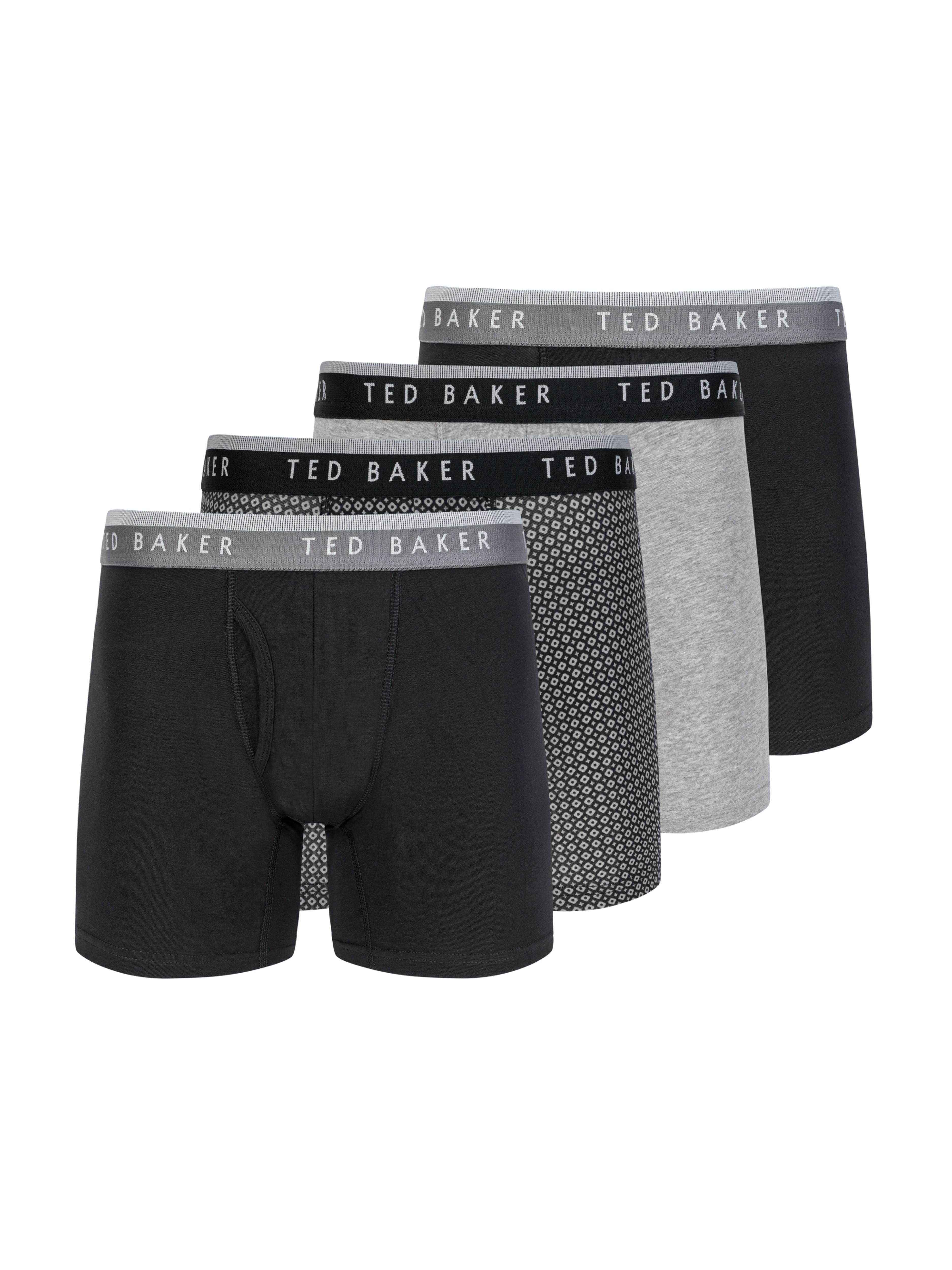 Men 4 Pack Cotton Stretch Boxer Briefs - Ted Baker
