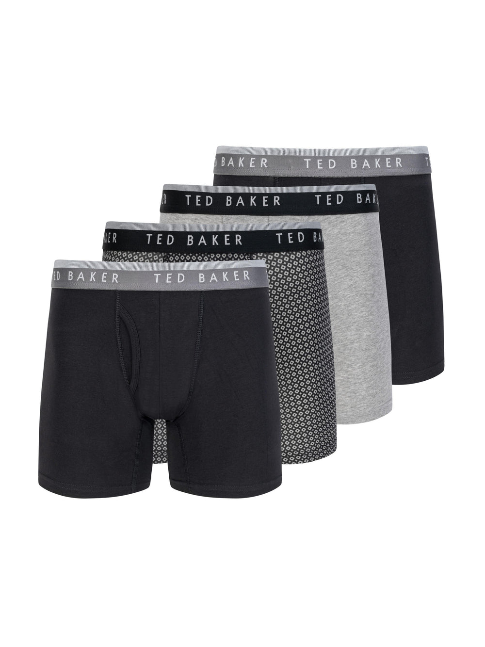 Men 4 Pack Cotton Stretch Boxer Briefs - Ted Baker