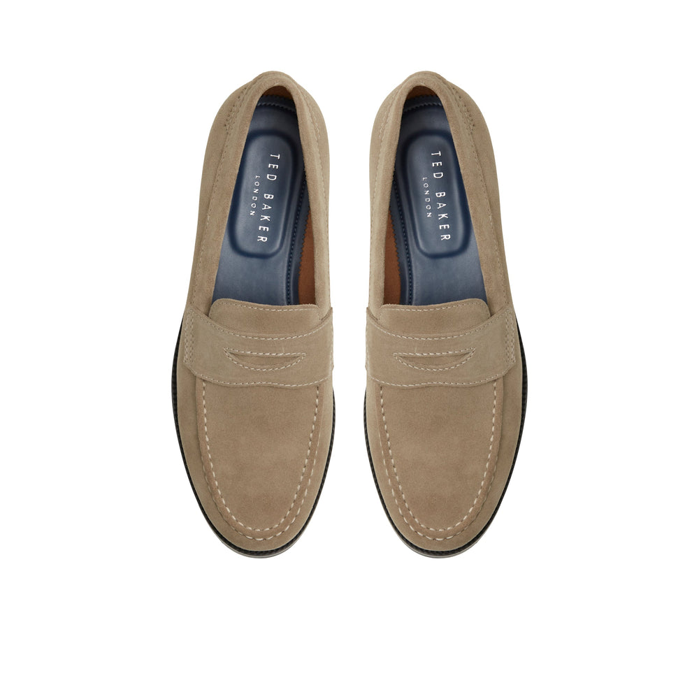 Men PARLIAMENT - Grained Leather Penny Loafers - Ted Baker