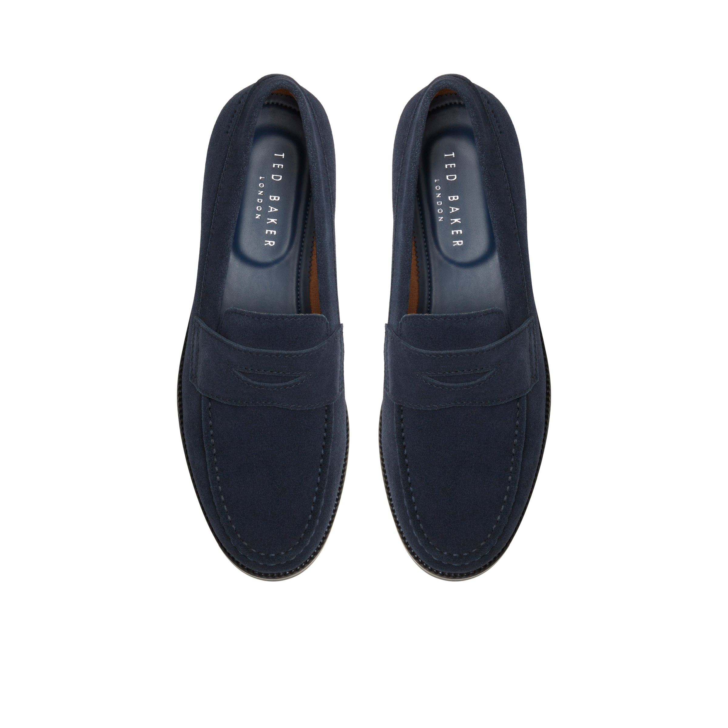 Men PARLIAMENT - Grained Leather Penny Loafers - Ted Baker